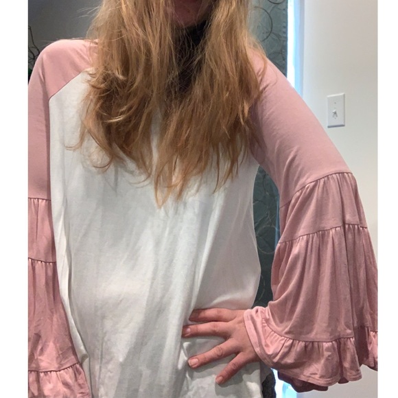 🎉HP🎉Blush Ivory Bell Long Sleeves Tunic - Picture 9 of 9